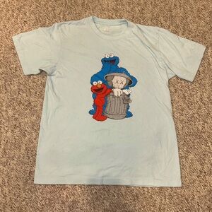 KAWS x Uniqlo x Sesame Street Blue Trash Can T-Shirt